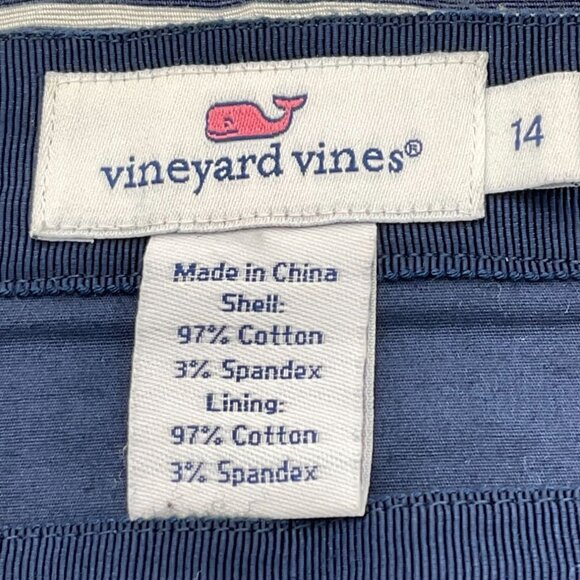 Vineyard Vines Fairway Navy & White Polka Dot Striped Mini Skirt 14 - Picture 6 of 8